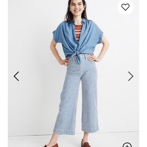 Emmett Wide Leg Railroad Stripe Pant